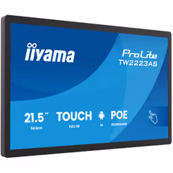 iiyama TW2223AS-B3P Écran d'affichage dynamique Écran plat interactif 54,6 cm (21.5") Wifi 450 cd/m² Full HD Noir Écran tactile Intégré dans le processeur Android 24/7 - Vue supplémentaire 2