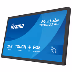 iiyama TW2223AS-B3P Écran d'affichage dynamique Écran plat interactif 54,6 cm (21.5") Wifi 450 cd/m² Full HD Noir Écran tactile Intégré dans le processeur Android 24/7 - Vue supplémentaire 5