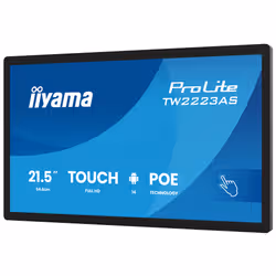 iiyama TW2223AS-B3P Écran d'affichage dynamique Écran plat interactif 54,6 cm (21.5") Wifi 450 cd/m² Full HD Noir Écran tactile Intégré dans le processeur Android 24/7 - Vue supplémentaire 6