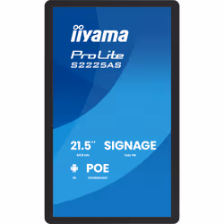 iiyama ProLite S2225AS-B1P Écran plat de signalisation numérique 54,6 cm (21.5") LCD Wifi 500 cd/m² Full HD Noir Intégré dans le processeur Android 14 24/7 - Vue supplémentaire 2