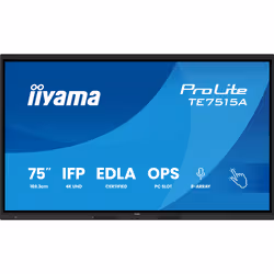 iiyama TE7515A-B2AG Écran d'affichage dynamique Écran plat interactif 190,5 cm (75") Wifi 550 cd/m² 4K Ultra HD Noir Écran tactile Intégré dans le processeur Android 24/7 - Vue supplémentaire 2