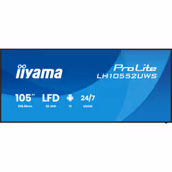 iiyama LH10552UWS-B1AG Écran d'affichage dynamique En forme de kiosk 2,66 m (104.6") Wifi 500 cd/m² UltraWide 5K HD Intégré dans le processeur Android 24/7 - Vue supplémentaire 2