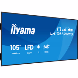 iiyama LH10552UWS-B1AG Écran d'affichage dynamique En forme de kiosk 2,66 m (104.6") Wifi 500 cd/m² UltraWide 5K HD Intégré dans le processeur Android 24/7 - Vue supplémentaire 6