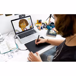 Wacom One by Medium tablette graphique Noir, Rouge 2540 lpi 216 x 135 mm USB - Vue supplémentaire 4