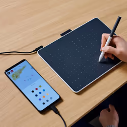 Wacom Intuos One Medium tablette graphique Gris, Blanc 216 x 135 mm USB/Bluetooth