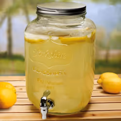 Grande Fontaine Distributeur à Boisson en Verre - 8 Litres avec Robinet