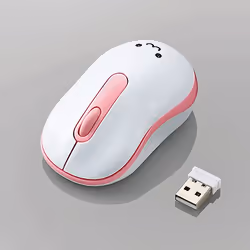 Elecom M-DY10DRPN, Ambidextre, Optique, RF sans fil, 1000 DPI, Rose, Blanc