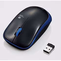 Elecom M-IR07DRSBU, Ambidextre, Optique, IrDA, 1200 DPI, Noir, Bleu