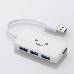 Elecom U3H-A416BF1WH, USB 3.2 Gen 1 (3.1 Gen 1) Type-A, USB 3.2 Gen 1 (3.1 Gen 1) Type-A, 5000 Mbit/s, Blanc, 0,1 m, USB