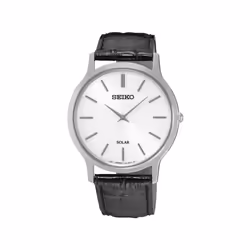 Montre Femme - Seiko - SUP873P1 - Quartz - Solaire - Cuir noir - 38mm