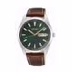 Montre - SEIKO - Classique - Cadran vert - Bracelet cuir marron - 40.2 mm