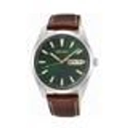 Montre - SEIKO - Classique - Cadran vert - Bracelet cuir marron - 40.2 mm