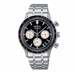 Montre homme - Seiko - Montre Seiko chrono - Acier inoxydable - Cadran noir - Étanchéité 100m