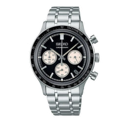 Montre homme - Seiko - Montre Seiko chrono - Acier inoxydable - Cadran noir - Étanchéité 100m