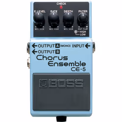 BOSS CE-5, Pédale d'expression, Noir, Bleu, Guitare, -20 dB, 1000000 Ohm, 1000 Ohm