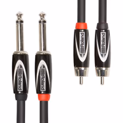 Roland RCC-3-2R28, 2 x 6,35 mm, Mâle, 2 x RCA, Mâle, 1 m, Noir