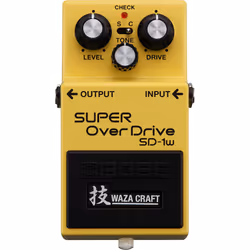 BOSS SD-1W, Pédale d'expression, Jaune, Guitare, -20/0 dB, -20 dB, 1000000 Ohm