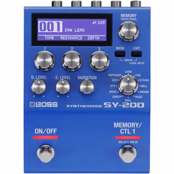 BOSS SY-200, Synthétiseur digital, 24 bit, Rotatif, Bleu, LCD, Secteur, Batterie