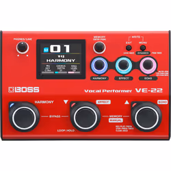 BOSS VE-22, 48 - 48 kHz, 32 bit, Rouge, Avec fil, Batterie, CC, 9 h