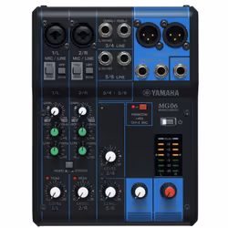 Yamaha MG06, 6 canaux, 12 W, Noir