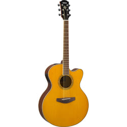 Yamaha CPX600 VT Guitare électroacoustique Jumbo 6 cordes Marron, Jaune