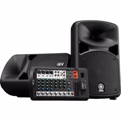 Yamaha Stagepas 600BT, 640 W, 55 - 20000 Hz, 2-voies, Système d'adresse publique autoportant, Noir, 2 m