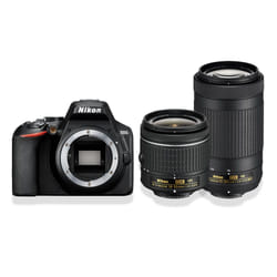 Nikon D3500 + AF-P DX 18-55mm f/3.5-5.G VR + AF-P DX 70-300mm f/4.5-6.3G Ed VR Kit d'appareil-photo SLR 24,2 MP CMOS 6000 x 4000 pixels Noir