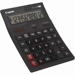 Canon AS1200HB, Bureau, Calculatrice basique, 12 chiffres, Batterie/Solaire, Gris