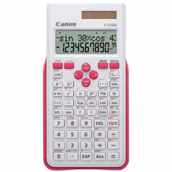 Canon F-715SG, Poche, Calculatrice scientifique, 12 chiffres, 2 lignes, Batterie/Solaire, Rose, Blanc