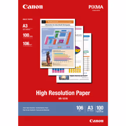 Canon Papier haute résolution A3 HR-101N - 100 feuilles, Impression à jet d'encre, A3 (297x420 mm), 100 feuilles, 106 g/m², P ...