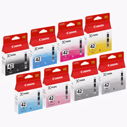 Canon Multipack de 8 cartouche d'encre CLI-42 BK/GY/LGY/C/M/Y/PC/PM, Rendement standard, Encre à pigments, Encre à colorant,  ...