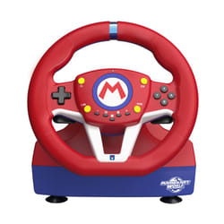 HORI Volant de Course Mini Officiel Mario Kart pour Nintendo Switch - Manette Pro avec Bouton C et Pédales Incluses (Rouge/Bleu)