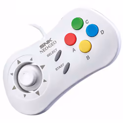 Just for Games Neo-Geo Mini, Manette de jeu, Touche de sélection, Bouton Démarrer, Avec fil, Blanc, Cable