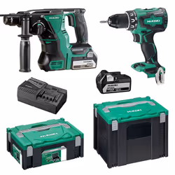 Pack 2 outils HIKOKI KC18DRBLWDZ (DS18DBSL + DH18DBL) 18 V Li-ion 2 x 5,0Ah