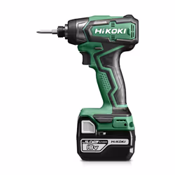 Hikoki WH18DDWPZ, Visseuse à percussion, Poignée de pistolet, 1/4", Noir, Vert, Sans brosse, 3200 tr/min