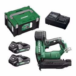 Cloueur de finition HIKOKI NT1850DAWXZ 18V BRUSHLESS 16/50mm gauge 18 + 2 batt 2,0Ah + chargeur avec accessoires Outil compac ...