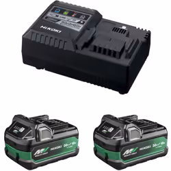 Description générale Ce pack comprend deux batteries Multi-Volt HIKOKI, offrant une capacité de 5 Ah à 18 V et de 2,5 Ah à 36 ...