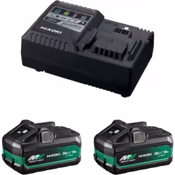 Power Set HIKOKI UC18YSL3WJZ Batteries HIKOKI BSL36B18X - Batterie Multi Volt coulissante 18V / 36V - Commutation de tension  ...