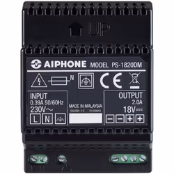 Description générale Alimentation modulaire Aiphone PS1820DM, conçue pour fournir une alimentation de 230 Vac à 18 Vcc avec u ...
