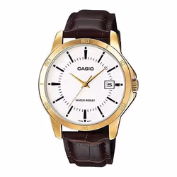 CASIO MTP-V004GL-7A MONTRE HOMME OR VINTAGE WHITE GOLD ORIGINAL SURDIMENSIONNÃ©S