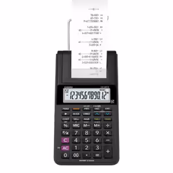 Casio HR-8RCE-BK, Bureau, Calculatrice imprimante, 12 chiffres, 1 lignes, Batterie, Noir