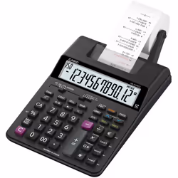 Casio HR-150RCE, Bureau, Calculatrice imprimante, 12 chiffres, 1 lignes, AC/Batterie, Noir