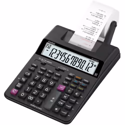 Casio HR-150RCE, Bureau, Calculatrice imprimante, 23 chiffres, 1 lignes, AC/Batterie, Noir