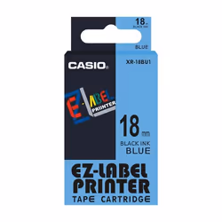 Casio XR-18BU1 ruban d'étiquette Noir sur bleu