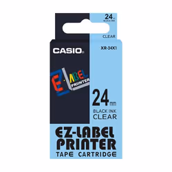 Casio XR-24X1 ruban d'étiquette Noir sur transparent