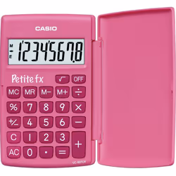 Casio Calculatrice Petit-FX Rose, Poche, Calculatrice basique, 8 chiffres, 1 lignes, Batterie, Rose