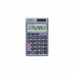 Casio SL-320TER+, Poche, Calculatrice basique, 12 chiffres, 1 lignes, Batterie/Solaire, Bleu