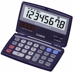 Casio SL-100VER, Poche, Calculatrice à écran, 8 chiffres, Affichage inclinable, Batterie, Bleu