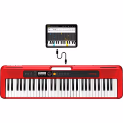 Casio CT-S200 clavier MIDI 61 touche(s) USB Rouge, Blanc