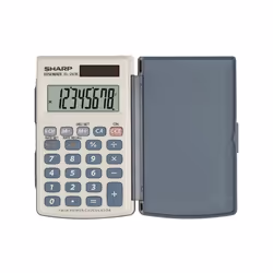 Sharp EL-243E, Poche, Calculatrice basique, 8 chiffres, 1 lignes, Batterie, Gris, Blanc